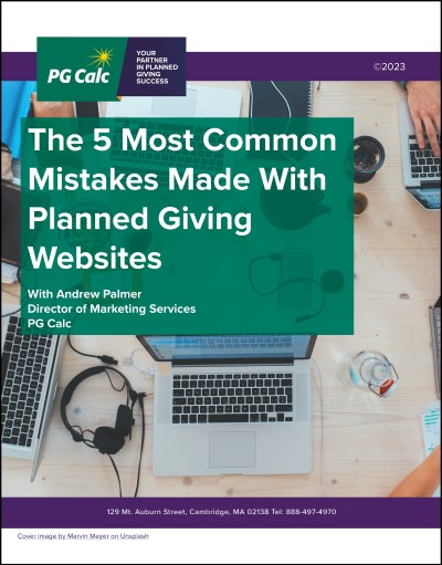 White Paper Cover: The 5 Most Common Mistakes Made With Planned Giving Websites