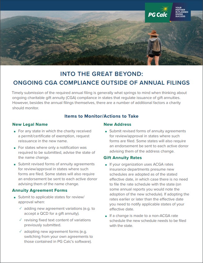 Into the Great Beyond: Ongoing CGA Compliance Outside of Annual Filings