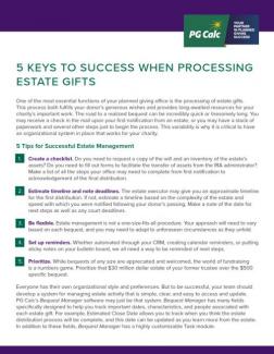 5 Keys to Success When Processing Estate Gifts