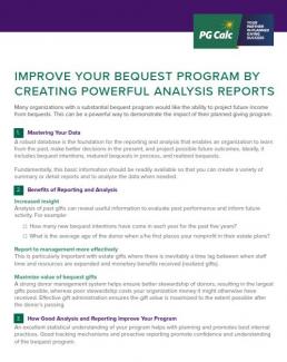 Improve Your Bequest Program by Creating Powerful Analysis Reports