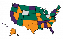 CGA registration complexity by state - state map